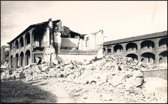 Le B.D.E. en 1944 après les bombardements.